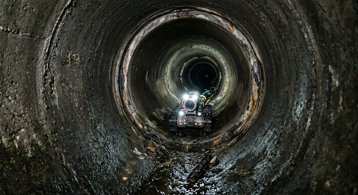 Robotic sewer camera inspecting pipe interior for Sewer Line Repair in Mount Hood Villages